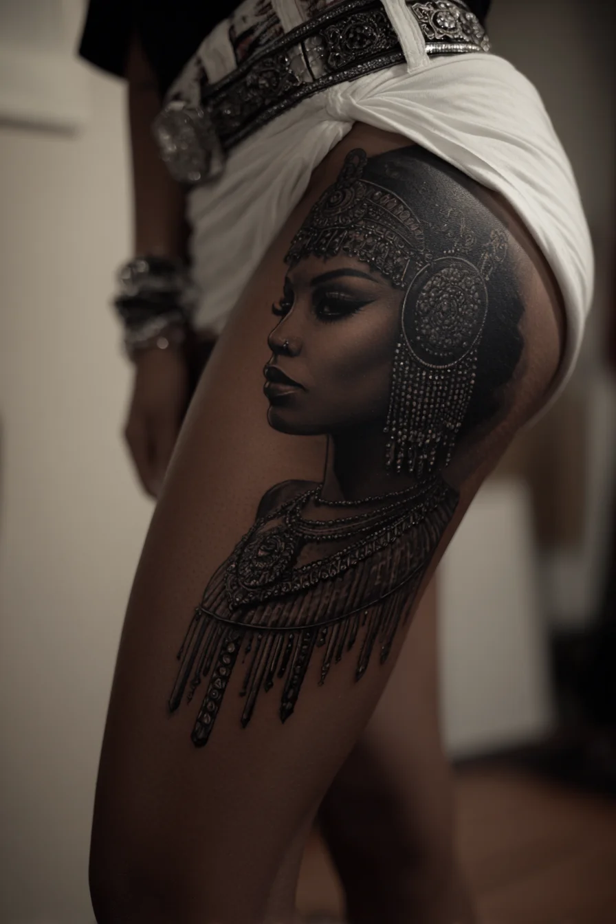 Regal Portrait Inked in Black