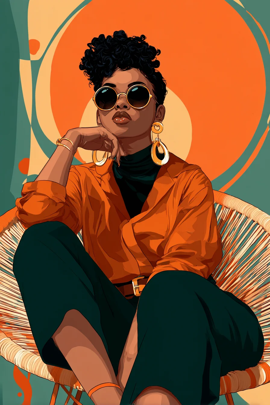 Retro Cool in Orange and Teal