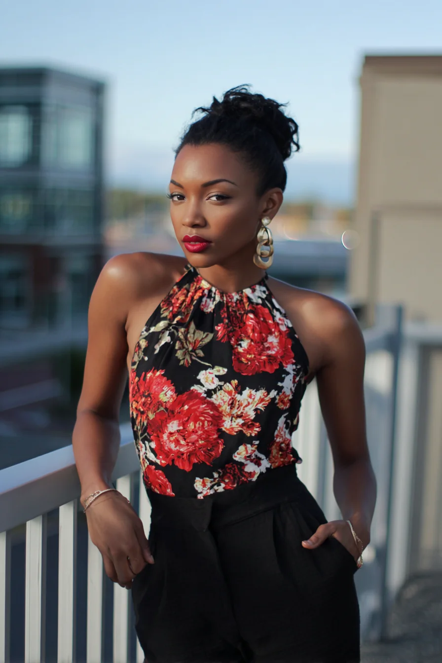 Rooftop Ready in Red Florals