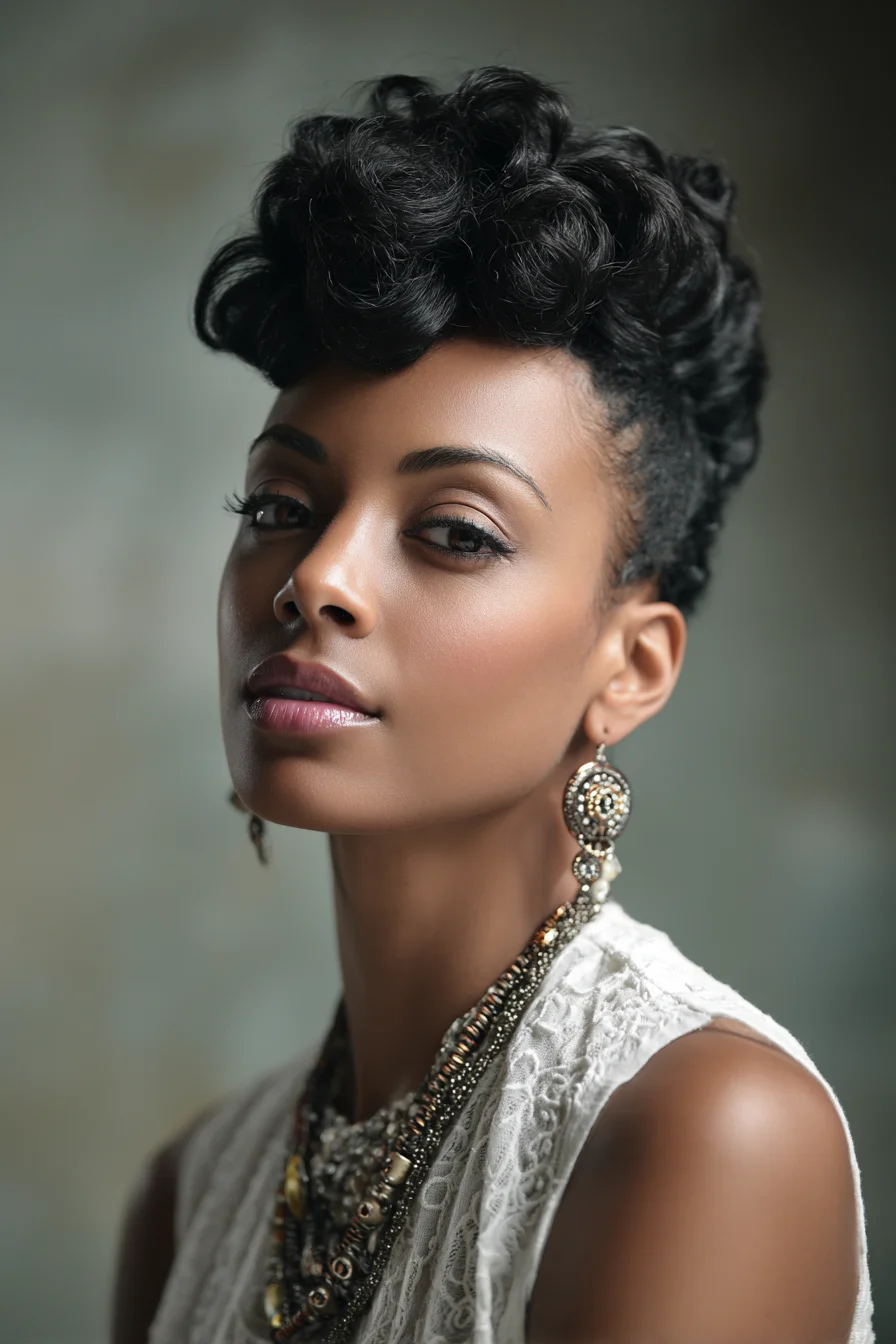 Sculpted Curls Swept High