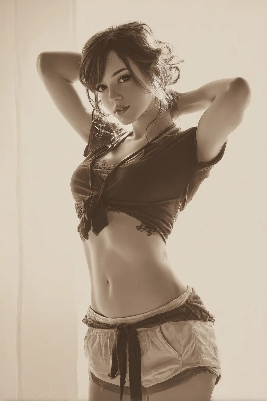 Sepia-toned figure study in soft light