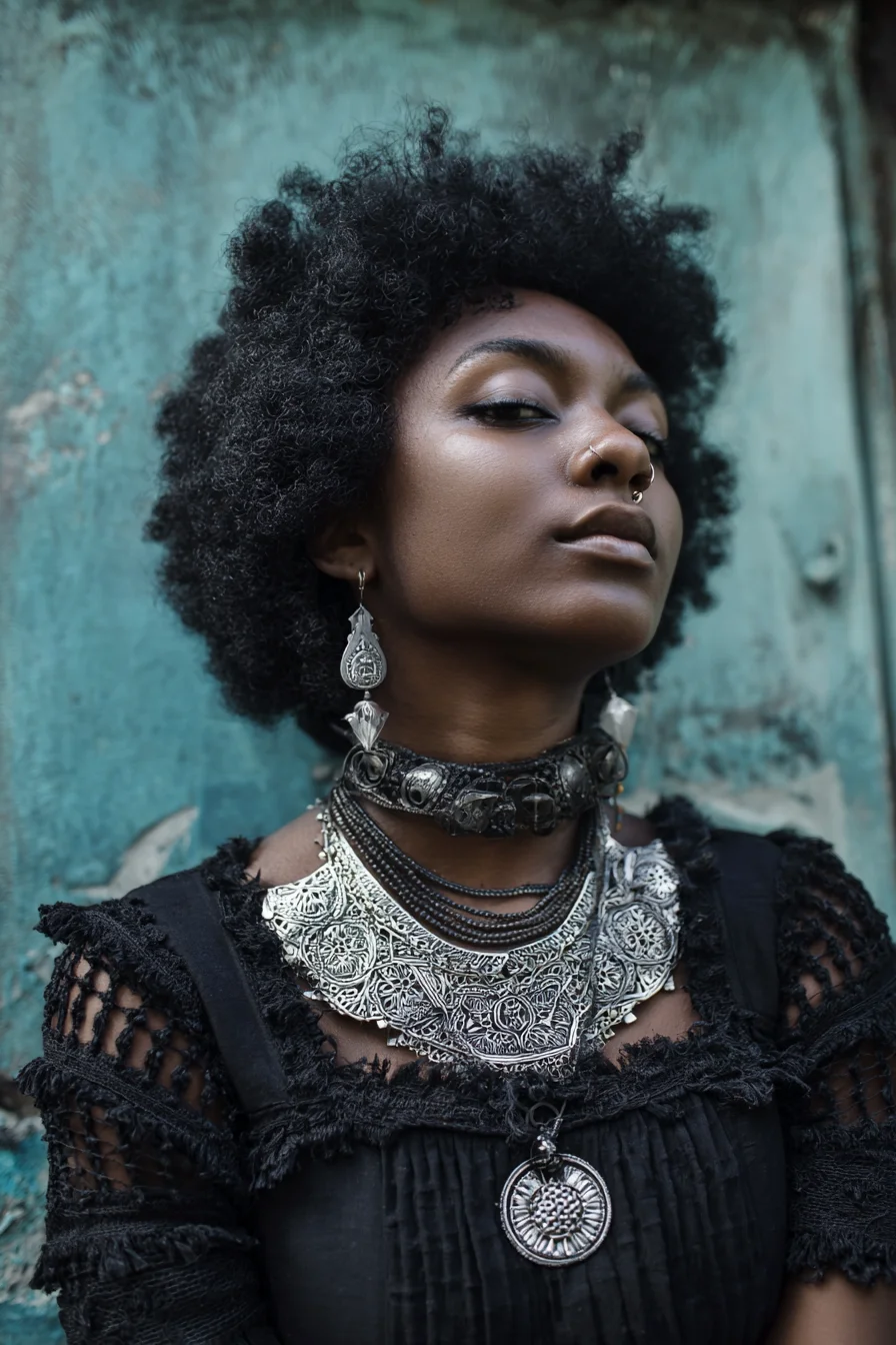 Silver and Shadow Against Teal