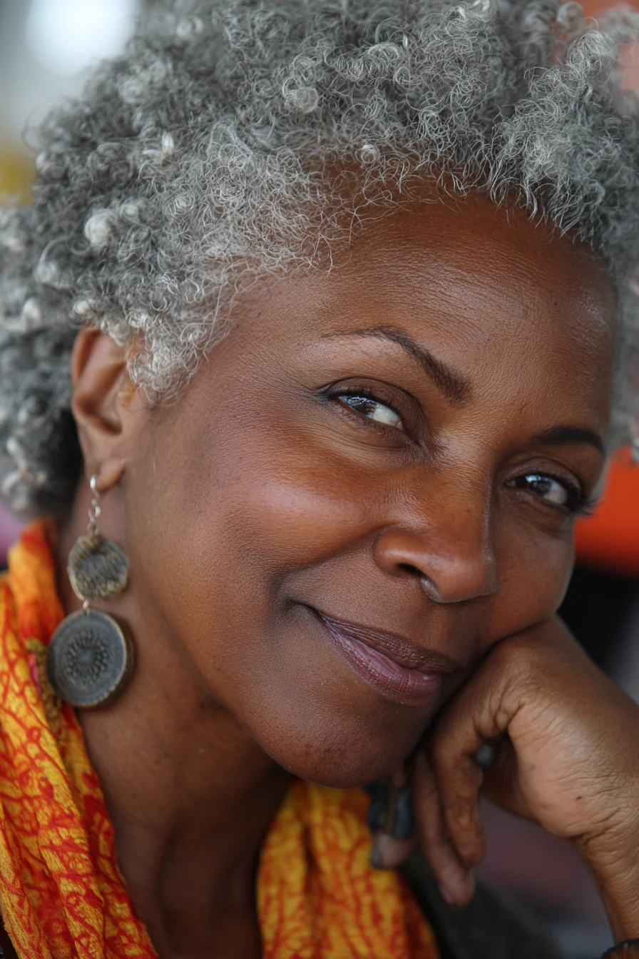 Silver Curls and a Quiet Smile