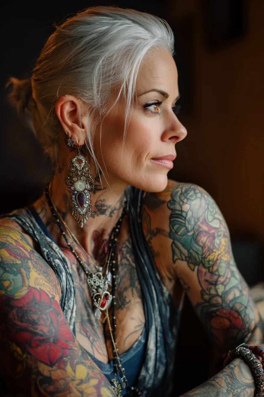 Silver Hair, Painted Skin