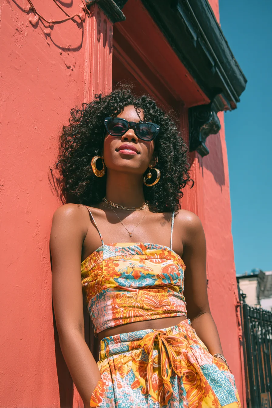 Sun-Drenched Color Against Coral Walls