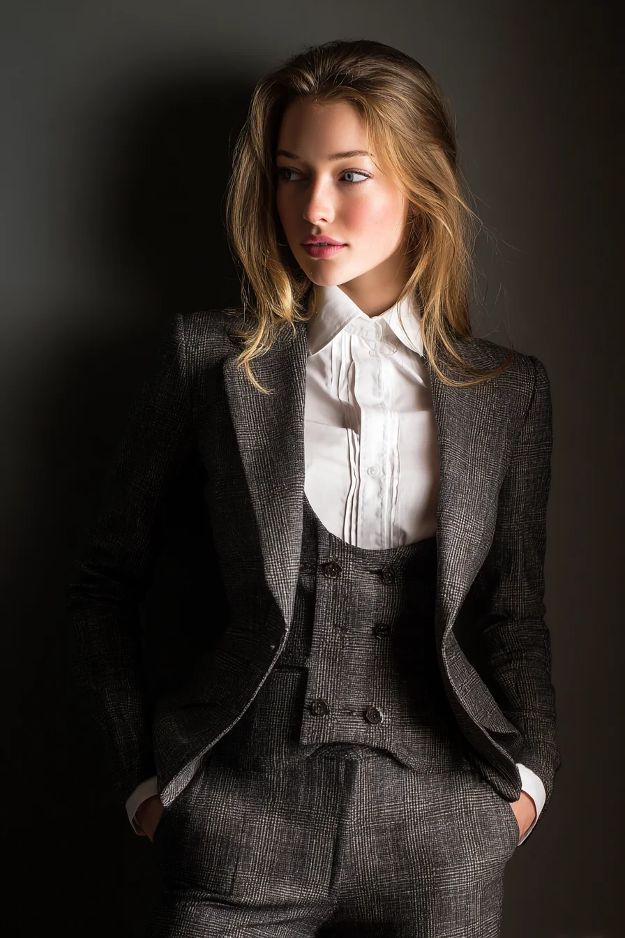 Tailored Confidence in Charcoal Plaid