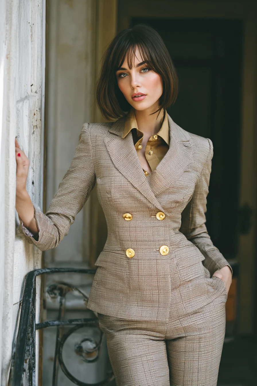 Tailored Tweed with a Golden Touch