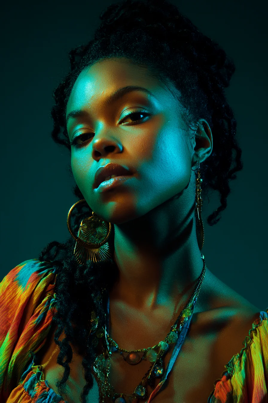 Teal Light and Gold Adornments